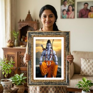 Rama Decorative Photo Frame With White Mount | Premium Wall & Tabletop Picture Frame | Home, Office & Temple Decoration | 10x14 Inch (Pack Of 1) (F33074) Rama Decorative Photo Frame With White Mount | Premium Wall & Tabletop Picture Frame | Home, Office & Temple Decoration | 10x14 Inch (Pack Of 1) (F33074)