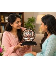 Car Dashboard Wooden Lord Brahma Showpiece | 4 X 4.5 Inch Sublimation Printed Decorative Stand | 4 Mm MDF | Home Decor | Made in India (F33366)