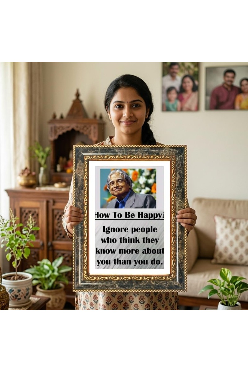 A. P. J. Abdul Kalam Decorative Photo Frame With White Mount | Premium Wall & Tabletop Picture Frame | Home, Office & Temple Decoration | 10x14 Inch (Pack Of 1) (F31511)