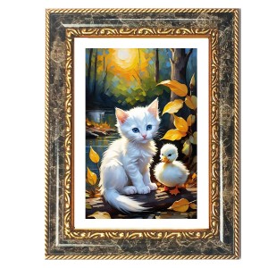 White Cat And A Duckling Decorative Photo Frame With White Mount | Premium Wall & Tabletop Picture Frame | Home, Office & Temple Decoration | 10x14 Inch (Pack Of 1) (F31412) White Cat And A Duckling Decorative Photo Frame With White Mount | Premium Wall & Tabletop Picture Frame | Home, Office & Temple Decoration | 10x14 Inch (Pack Of 1) (F31412)