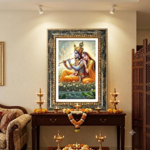 Radhaa And Krishna Decorative Photo Frame With White Mount | Premium Wall & Tabletop Picture Frame | Home, Office & Temple Decoration | 8x12 Inch (Pack Of 1) (F32515) Radhaa And Krishna Decorative Photo Frame With White Mount | Premium Wall & Tabletop Picture Frame | Home, Office & Temple Decoration | 8x12 Inch (Pack Of 1) (F32515)