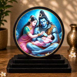 Car Dashboard Wooden Shiva Family Showpiece | 4 X 4.5 Inch Sublimation Printed Decorative Stand | 4 Mm MDF | Home Decor | Made in India (F33370) Car Dashboard Wooden Shiva Family Showpiece | 4 X 4.5 Inch Sublimation Printed Decorative Stand | 4 Mm MDF | Home Decor | Made in India (F33370)