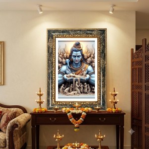 Yashoda And Krishna Decorative Photo Frame With White Mount | Premium Wall & Tabletop Picture Frame | Home, Office & Temple Decoration | 12x16 Inch (Pack Of 1) (F33211)