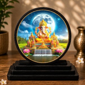 Car Dashboard Wooden Lord Ganeshaa Showpiece | 4 X 4.5 Inch Sublimation Printed Decorative Stand | 4 Mm MDF | Home Decor | Made in India (F33415) Car Dashboard Wooden Lord Ganeshaa Showpiece | 4 X 4.5 Inch Sublimation Printed Decorative Stand | 4 Mm MDF | Home Decor | Made in India (F33415)