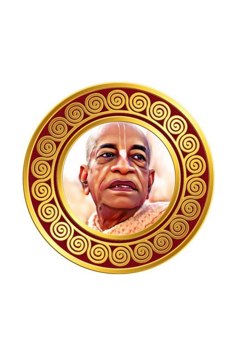 A. C. Bhaktivedanta Swami Prabhupada Fridge Magnet Wooden | Glossy Sublimation Print | 4x4 Inch | Strong Magnet Back | Decorative Magnet for Fridge, Almirah & Temple Decor (F23771)
