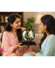 Car Dashboard Wooden Lord Krishna Showpiece | 4 X 4.5 Inch Sublimation Printed Decorative Stand | 4 Mm MDF | Home Decor | Made in India (F33659)