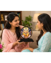 Car Dashboard Wooden Lord Vishwakarma Showpiece | 4 X 4.5 Inch Sublimation Printed Decorative Stand | 4 Mm MDF | Home Decor | Made in India (F33385)