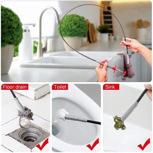 Drain Snake Clog Remover Tool | Flexible Grabber Pickup Cleaning Tool for Sink, Bathroom, Kitchen, Wash Basin & Pipe Drain Blockage Removal | Spring Wire Drain Cleaner (Pack of 1)