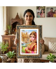 Rama Decorative Photo Frame With White Mount | Premium Wall & Tabletop Picture Frame | Home, Office & Temple Decoration | 12x16 Inch (Pack Of 1) (F33075)