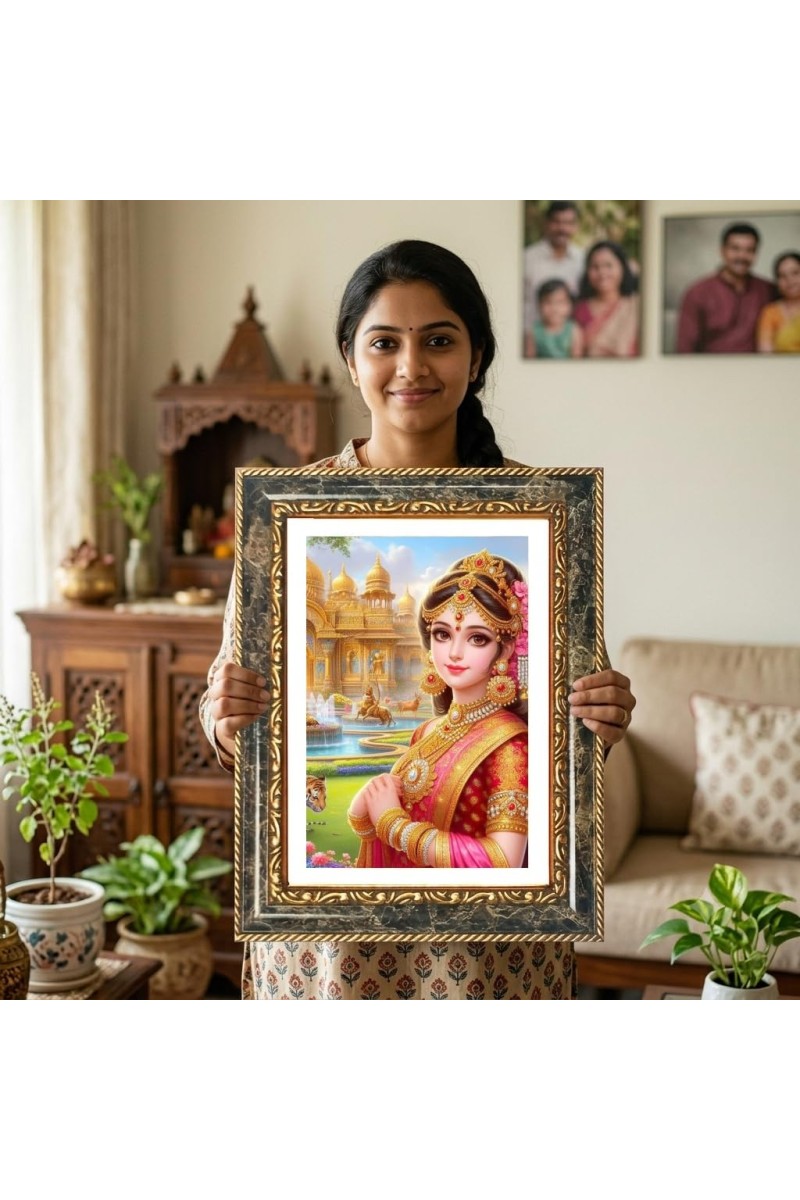 Rama Decorative Photo Frame With White Mount | Premium Wall & Tabletop Picture Frame | Home, Office & Temple Decoration | 12x16 Inch (Pack Of 1) (F33075)