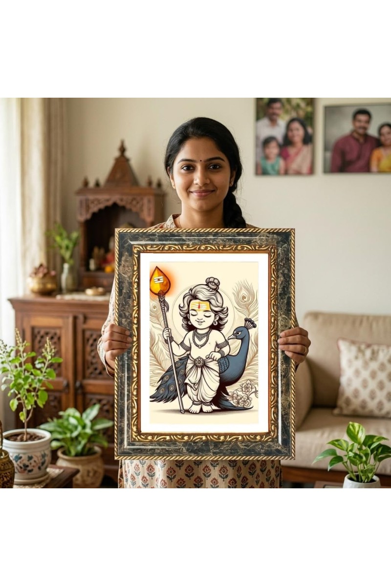 Murugann Decorative Photo Frame With White Mount | Premium Wall & Tabletop Picture Frame | Home, Office & Temple Decoration | 10x14 Inch (Pack Of 1) (F33172)