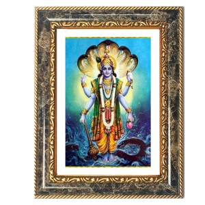 Vishnu Decorative Photo Frame With White Mount | Premium Wall & Tabletop Picture Frame | Home, Office & Temple Decoration | 8x12 Inch (Pack Of 1) (F32609)