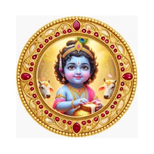 Lord Krishna Fridge Magnet Wooden | Glossy Sublimation Print | 4x4 Inch | Strong Magnet Back | Decorative Magnet for Fridge, Almirah & Temple Decor (F23757) Lord Krishna Fridge Magnet Wooden | Glossy Sublimation Print | 4x4 Inch | Strong Magnet Back | Decorative Magnet for Fridge, Almirah & Temple Decor (F23757)