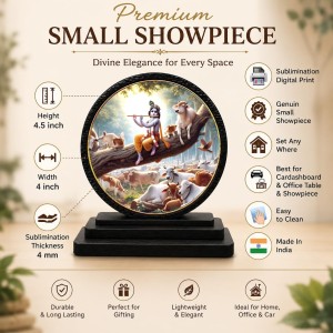 Car Dashboard Wooden Lord Krishna Showpiece | 4 X 4.5 Inch Sublimation Printed Decorative Stand | 4 Mm MDF | Home Decor | Made in India (F33749) Car Dashboard Wooden Lord Krishna Showpiece | 4 X 4.5 Inch Sublimation Printed Decorative Stand | 4 Mm MDF | Home Decor | Made in India (F33749)