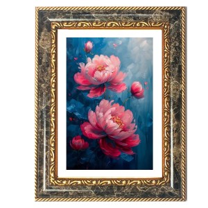 Peony Flower Painting Decorative Photo Frame With White Mount | Premium Wall & Tabletop Picture Frame | Home, Office & Temple Decoration | 8x12 Inch (Pack Of 1) (F32382) Peony Flower Painting Decorative Photo Frame With White Mount | Premium Wall & Tabletop Picture Frame | Home, Office & Temple Decoration | 8x12 Inch (Pack Of 1) (F32382)