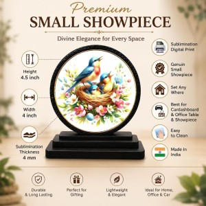 Car Dashboard Wooden Vibrant Bird and Nest Showpiece | 4 X 4.5 Inch Sublimation Printed Decorative Stand | 4 Mm MDF | Home Decor | Made in India (F33524) Car Dashboard Wooden Vibrant Bird and Nest Showpiece | 4 X 4.5 Inch Sublimation Printed Decorative Stand | 4 Mm MDF | Home Decor | Made in India (F33524)