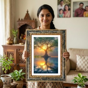 Tranquil Artwork Decorative Photo Frame With White Mount | Premium Wall & Tabletop Picture Frame | Home, Office & Temple Decoration | 10x14 Inch (Pack Of 1) (F32575) Tranquil Artwork Decorative Photo Frame With White Mount | Premium Wall & Tabletop Picture Frame | Home, Office & Temple Decoration | 10x14 Inch (Pack Of 1) (F32575)