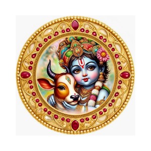 Lord Krishna Fridge Magnet Wooden | Glossy Sublimation Print | 4x4 Inch | Strong Magnet Back | Decorative Magnet for Fridge, Almirah & Temple Decor (F23702) Lord Krishna Fridge Magnet Wooden | Glossy Sublimation Print | 4x4 Inch | Strong Magnet Back | Decorative Magnet for Fridge, Almirah & Temple Decor (F23702)