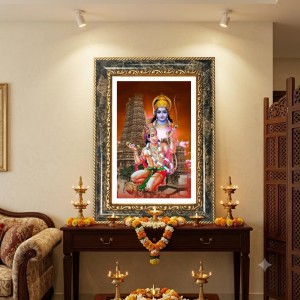 Hanuman Decorative Photo Frame With White Mount | Premium Wall & Tabletop Picture Frame | Home, Office & Temple Decoration | 12x16 Inch (Pack Of 1) (F32672)
