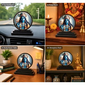 Car Dashboard Wooden Lord Krishna Showpiece | 4 X 4.5 Inch Sublimation Printed Decorative Stand | 4 Mm MDF | Home Decor | Made in India (F33446) Car Dashboard Wooden Lord Krishna Showpiece | 4 X 4.5 Inch Sublimation Printed Decorative Stand | 4 Mm MDF | Home Decor | Made in India (F33446)