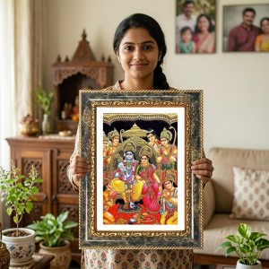 Ram Darbar Decorative Photo Frame With White Mount | Premium Wall & Tabletop Picture Frame | Home, Office & Temple Decoration | 8x12 Inch (Pack Of 1) (F31216) Ram Darbar Decorative Photo Frame With White Mount | Premium Wall & Tabletop Picture Frame | Home, Office & Temple Decoration | 8x12 Inch (Pack Of 1) (F31216)
