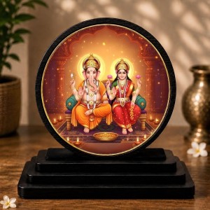 Car Dashboard Wooden Lord Ganeshaa and Goddess Lakshmi Showpiece | 4 X 4.5 Inch Sublimation Printed Decorative Stand | 4 Mm MDF | Home Decor | Made in India (F33660) Car Dashboard Wooden Lord Ganeshaa and Goddess Lakshmi Showpiece | 4 X 4.5 Inch Sublimation Printed Decorative Stand | 4 Mm MDF | Home Decor | Made in India (F33660)