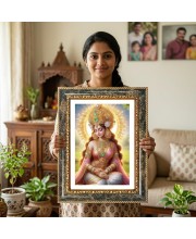 Saraswati Decorative Photo Frame With White Mount | Premium Wall & Tabletop Picture Frame | Home, Office & Temple Decoration | 10x14 Inch (Pack Of 1) (F31515)