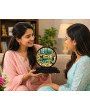Car Dashboard Wooden Nature with Animals Showpiece | 4 X 4.5 Inch Sublimation Printed Decorative Stand | 4 Mm MDF | Home Decor | Made in India (F33624)