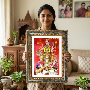 Tridevei Decorative Photo Frame With White Mount | Premium Wall & Tabletop Picture Frame | Home, Office & Temple Decoration | 10x14 Inch (Pack Of 1) (F31548) Tridevei Decorative Photo Frame With White Mount | Premium Wall & Tabletop Picture Frame | Home, Office & Temple Decoration | 10x14 Inch (Pack Of 1) (F31548)
