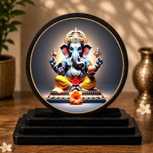 Car Dashboard Wooden Lord Ganeshaa Showpiece | 4 X 4.5 Inch Sublimation Printed Decorative Stand | 4 Mm MDF | Home Decor | Made in India (F33521) Car Dashboard Wooden Lord Ganeshaa Showpiece | 4 X 4.5 Inch Sublimation Printed Decorative Stand | 4 Mm MDF | Home Decor | Made in India (F33521)
