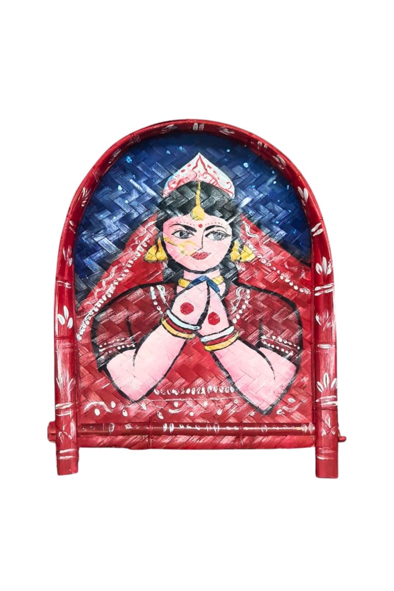 Handicrafts Bamboo Kulo Tray â€“ Handmade & Hand-Painted Bengali Bride Art Soop/Kulo Basket | Traditional Decorative Bamboo Tray for Puja, Wedding Rituals, Home DÃ©cor, Storage & Gifting