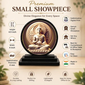 Car Dashboard Wooden Gautam Buddha Showpiece | 4 X 4.5 Inch Sublimation Printed Decorative Stand | 4 Mm MDF | Home Decor | Made in India (F33418) Car Dashboard Wooden Gautam Buddha Showpiece | 4 X 4.5 Inch Sublimation Printed Decorative Stand | 4 Mm MDF | Home Decor | Made in India (F33418)