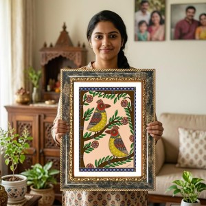 Madhubani Folk Art Decorative Photo Frame With White Mount | Premium Wall & Tabletop Picture Frame | Home, Office & Temple Decoration | 10x14 Inch (Pack Of 1) (F32662) Madhubani Folk Art Decorative Photo Frame With White Mount | Premium Wall & Tabletop Picture Frame | Home, Office & Temple Decoration | 10x14 Inch (Pack Of 1) (F32662)