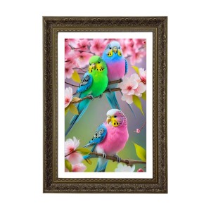 Budgerigars Big Photo Frame - 20x28 Inches For Home,Temple & Office Decoration (F10686) Budgerigars Big Photo Frame - 20x28 Inches For Home,Temple & Office Decoration (F10686)
