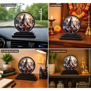 Car Dashboard Wooden Lord Shiva and Lord Ganeshaa Showpiece | 4 X 4.5 Inch Sublimation Printed Decorative Stand | 4 Mm MDF | Home Decor | Made in India (F33650) Car Dashboard Wooden Lord Shiva and Lord Ganeshaa Showpiece | 4 X 4.5 Inch Sublimation Printed Decorative Stand | 4 Mm MDF | Home Decor | Made in India (F33650)