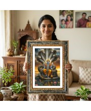 Vishnu Decorative Photo Frame With White Mount | Premium Wall & Tabletop Picture Frame | Home, Office & Temple Decoration | 10x14 Inch (Pack Of 1) (F31397)