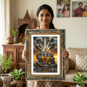 Vishnu Decorative Photo Frame With White Mount | Premium Wall & Tabletop Picture Frame | Home, Office & Temple Decoration | 10x14 Inch (Pack Of 1) (F31397) Vishnu Decorative Photo Frame With White Mount | Premium Wall & Tabletop Picture Frame | Home, Office & Temple Decoration | 10x14 Inch (Pack Of 1) (F31397)