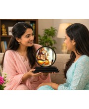 Car Dashboard Wooden Lord Narsimha Showpiece | 4 X 4.5 Inch Sublimation Printed Decorative Stand | 4 Mm MDF | Home Decor | Made in India (F33677)