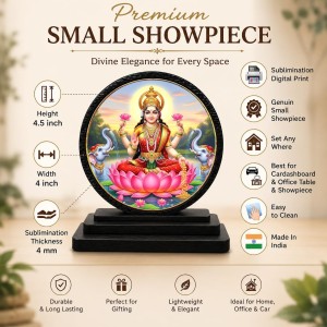 Car Dashboard Wooden Goddess Lakshmi Showpiece | 4 X 4.5 Inch Sublimation Printed Decorative Stand | 4 Mm MDF | Home Decor | Made in India (F33602) Car Dashboard Wooden Goddess Lakshmi Showpiece | 4 X 4.5 Inch Sublimation Printed Decorative Stand | 4 Mm MDF | Home Decor | Made in India (F33602)
