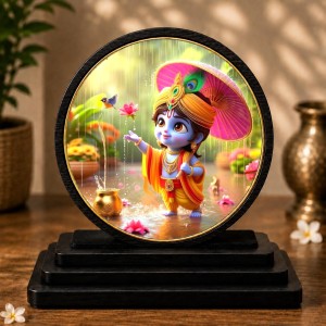 Car Dashboard Wooden Bal Krishna Showpiece | 4 X 4.5 Inch Sublimation Printed Decorative Stand | 4 Mm MDF | Home Decor | Made in India (F33281) Car Dashboard Wooden Bal Krishna Showpiece | 4 X 4.5 Inch Sublimation Printed Decorative Stand | 4 Mm MDF | Home Decor | Made in India (F33281)