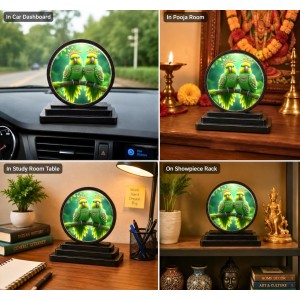 Car Dashboard Wooden Parrot Pair Showpiece | 4 X 4.5 Inch Sublimation Printed Decorative Stand | 4 Mm MDF | Home Decor | Made in India (F33384) Car Dashboard Wooden Parrot Pair Showpiece | 4 X 4.5 Inch Sublimation Printed Decorative Stand | 4 Mm MDF | Home Decor | Made in India (F33384)