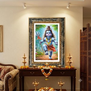 Lord Shiva (Baby Shiva/Bala Shiva) Decorative Photo Frame With White Mount | Premium Wall & Tabletop Picture Frame | Home, Office & Temple Decoration | 8x12 Inch (Pack Of 1) (F32420) Lord Shiva (Baby Shiva/Bala Shiva) Decorative Photo Frame With White Mount | Premium Wall & Tabletop Picture Frame | Home, Office & Temple Decoration | 8x12 Inch (Pack Of 1) (F32420)