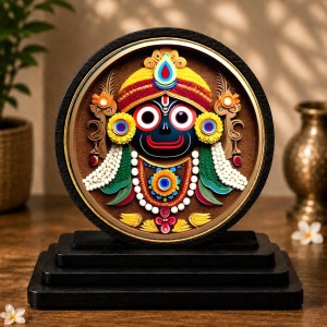 Car Dashboard Wooden Lord Jagannath Showpiece | 4 X 4.5 Inch Sublimation Printed Decorative Stand | 4 Mm MDF | Home Decor | Made in India (F33451) Car Dashboard Wooden Lord Jagannath Showpiece | 4 X 4.5 Inch Sublimation Printed Decorative Stand | 4 Mm MDF | Home Decor | Made in India (F33451)