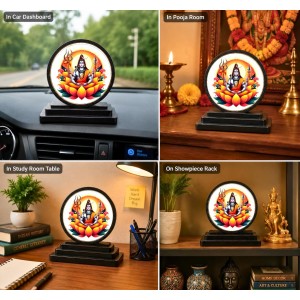 Car Dashboard Wooden Lord Shiva Showpiece | 4 X 4.5 Inch Sublimation Printed Decorative Stand | 4 Mm MDF | Home Decor | Made in India (F33408) Car Dashboard Wooden Lord Shiva Showpiece | 4 X 4.5 Inch Sublimation Printed Decorative Stand | 4 Mm MDF | Home Decor | Made in India (F33408)