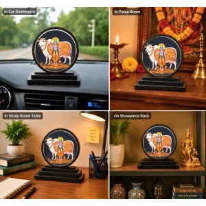 Car Dashboard Wooden Lord Krishna with A Kamadhenu Cow Showpiece | 4 X 4.5 Inch Sublimation Printed Decorative Stand | 4 Mm MDF | Home Decor | Made in India (F33518) Car Dashboard Wooden Lord Krishna with A Kamadhenu Cow Showpiece | 4 X 4.5 Inch Sublimation Printed Decorative Stand | 4 Mm MDF | Home Decor | Made in India (F33518)