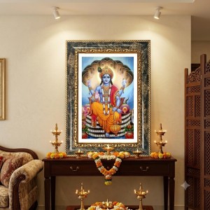 Vishnu Decorative Photo Frame With White Mount | Premium Wall & Tabletop Picture Frame | Home, Office & Temple Decoration | 8x12 Inch (Pack Of 1) (F32597) Vishnu Decorative Photo Frame With White Mount | Premium Wall & Tabletop Picture Frame | Home, Office & Temple Decoration | 8x12 Inch (Pack Of 1) (F32597)
