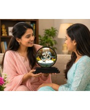 Car Dashboard Wooden OM Symbol Showpiece | 4 X 4.5 Inch Sublimation Printed Decorative Stand | 4 Mm MDF | Home Decor | Made in India (F33640)