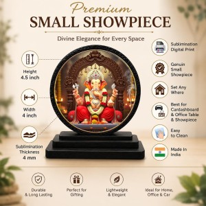 Car Dashboard Wooden Lord Ganeshaa Showpiece | 4 X 4.5 Inch Sublimation Printed Decorative Stand | 4 Mm MDF | Home Decor | Made in India (F33299) Car Dashboard Wooden Lord Ganeshaa Showpiece | 4 X 4.5 Inch Sublimation Printed Decorative Stand | 4 Mm MDF | Home Decor | Made in India (F33299)