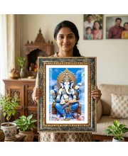 Woman Portrait Decorative Photo Frame With White Mount | Premium Wall & Tabletop Picture Frame | Home, Office & Temple Decoration | 12x16 Inch (Pack Of 1) (F31111)