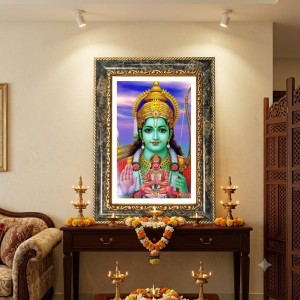Panchamukhi Hanuman Decorative Photo Frame With White Mount | Premium Wall & Tabletop Picture Frame | Home, Office & Temple Decoration | 12x16 Inch (Pack Of 1) (F31619)